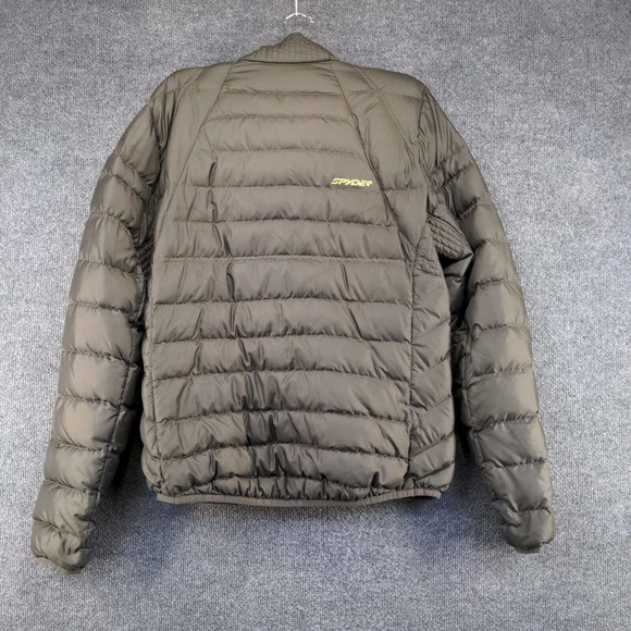 Spyder Men's Puffer Jacket Brown Medium Long Sleeve Full Zipper Polyester - Picture 6 of 14